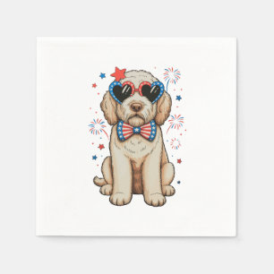 Goldendoodle Dog 250th Anniversary Patriotic Napkin