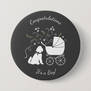 Goldendoodle Dog Baby Shower Genderless 7.5 Cm Round Badge