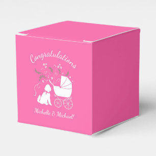 Goldendoodle Dog Baby Shower Pink Girl Favour Box