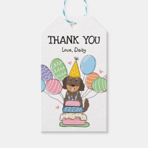 Goldendoodle Dog Birthday Party Favour Tags