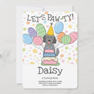 Goldendoodle Dog Birthday Party Invitation