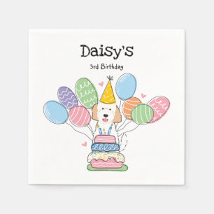 Goldendoodle Dog Birthday Party Paper Napkins