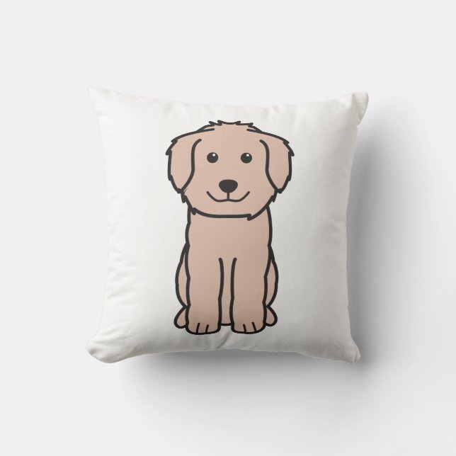 Goldendoodle Dog Cartoon Cushion (Front)