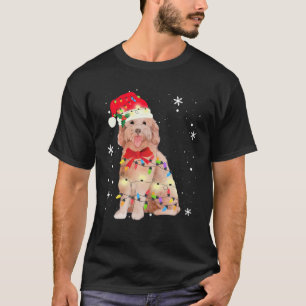 Goldendoodle Dog Christmas Light Xmas Mum Dad Gift T-Shirt