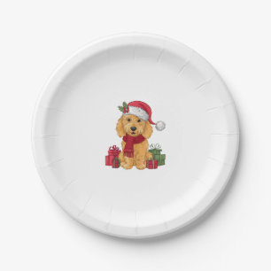Goldendoodle Dog Christmas Outfits Santa Hat Dog X Paper Plate