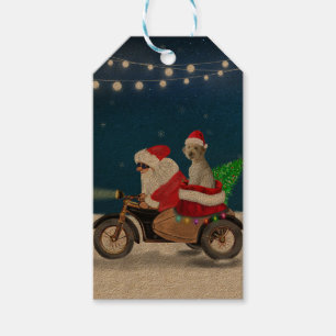 Goldendoodle dog Christmas Santa Claus Gift Tags
