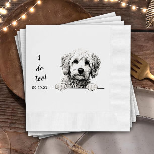 Goldendoodle Dog Drawing Personalised I Do Too Napkin