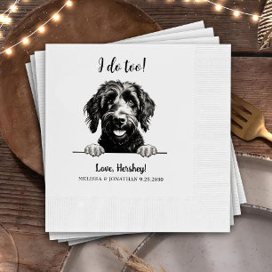 Goldendoodle Dog Drawing Personalised I Do Too Napkin