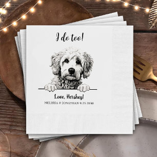 Goldendoodle Dog Drawing Personalised I Do Too Napkin