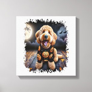 Goldendoodle Dog Halloween Canvas Print