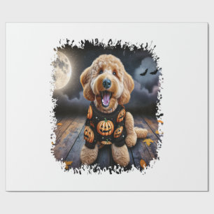Goldendoodle Dog Halloween Wrapping Paper