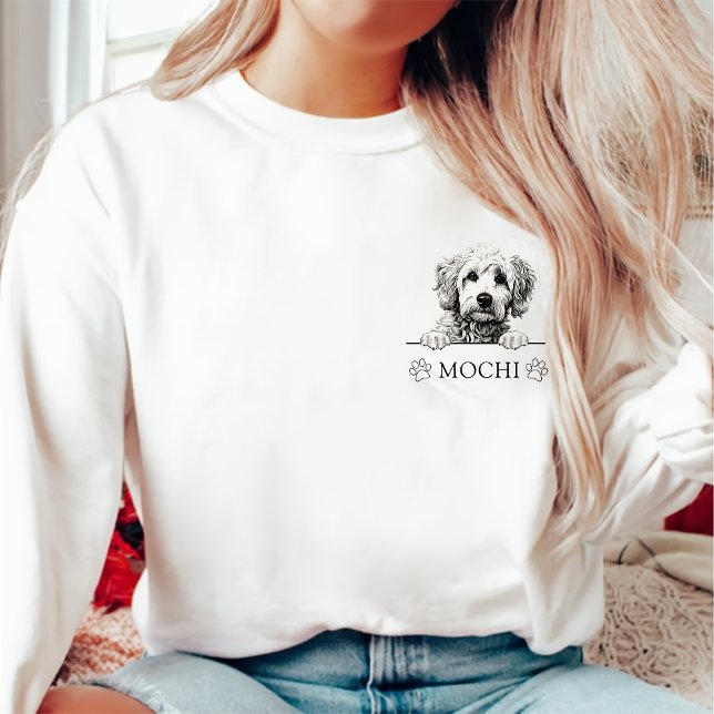 Goldendoodle Dog Hand Drawing Personalised Sweatshirt (Creator Uploaded)