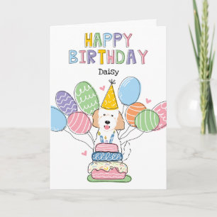 Goldendoodle Dog Happy Birthday Card