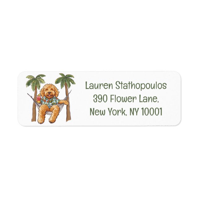 Goldendoodle Dog In Hawaiian Top (Front)