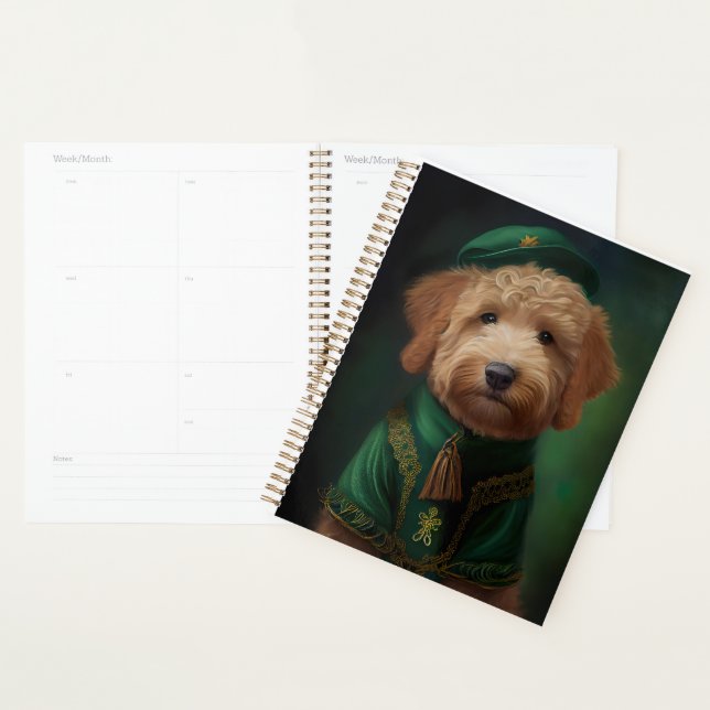 Goldendoodle  Dog in St. Patrick's Day Dress Planner (Display)
