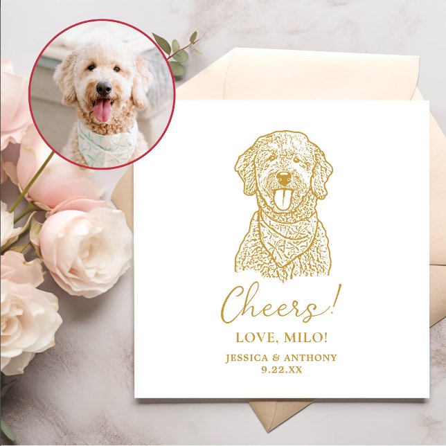 Goldendoodle Dog Personalised Cheers Napkins (Creator Uploaded)