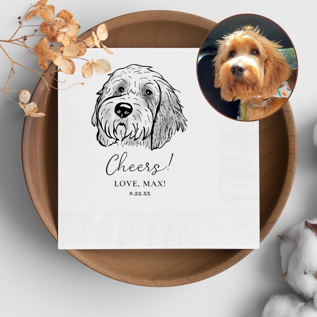 Goldendoodle Dog Personalised Cheers Napkins (Creator Uploaded)
