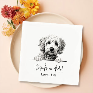 Goldendoodle Dog Personalised Drinks On Me Napkin