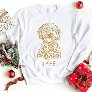 Goldendoodle Dog Personalized Hand Drawing T-Shirt