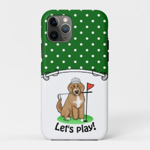 Goldendoodle Dog Playing Golf (red whmk2) Cute Fun Case-Mate iPhone Case