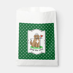 Goldendoodle Dog Playing Golf (red whmk2) Cute Fun Favour Bags