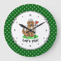 Goldendoodle Dog Playing Golf (red whmk2) Cute Fun