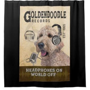 Goldendoodle Dog Record Company Canvas 2 Shower Curtain