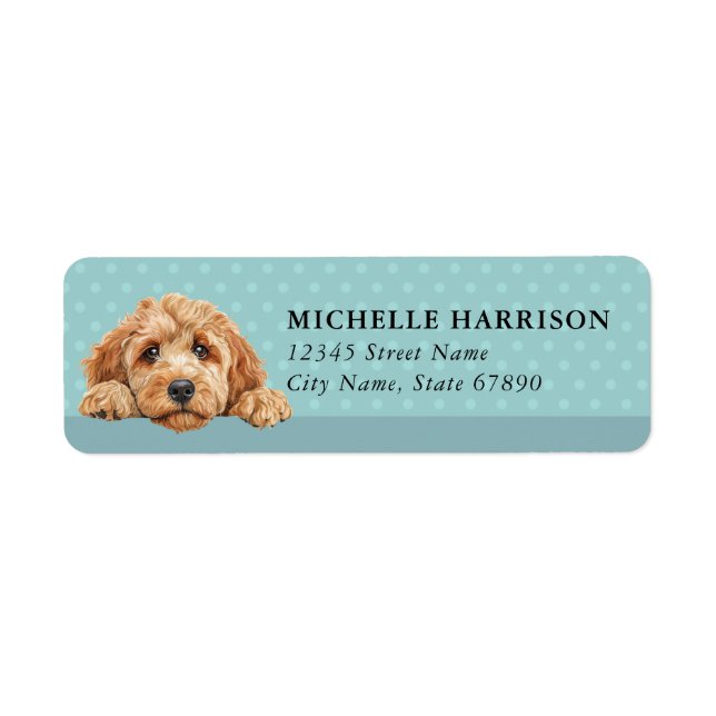 Goldendoodle Dog Return Address Labels (Front)