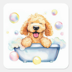 Goldendoodle Dog Square Sticker