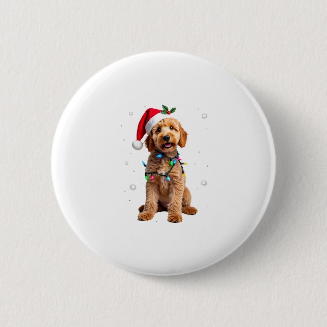 Goldendoodle Dog Tree Christmas Sweater Xmas Pet D 6 Cm Round Badge (Front)