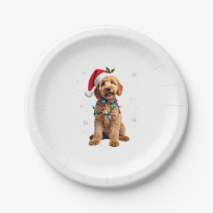 Goldendoodle Dog Tree Christmas Sweater Xmas Pet D Paper Plate