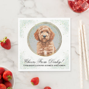 Goldendoodle Dog Wedding Napkins with Dog Photo