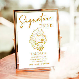 Goldendoodle Dog Wedding Signature Drink Sign