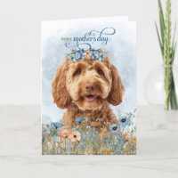 Goldendoodle Dog Wildflowers Mother's Day