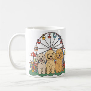 Goldendoodle Dogs At A Carnival  Coffee Mug