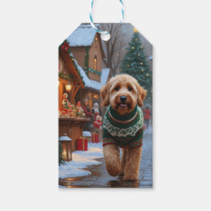Goldendoodle Dogs Christmas Snow Holiday Gift Tags