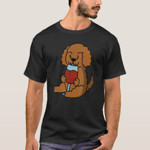 Goldendoodle Drinking Wine Dog T-Shirt