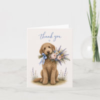 Goldendoodle Flower Bouquet Thank You