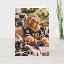 Goldendoodle Football Card