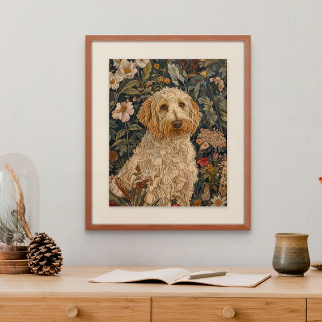 Goldendoodle Garden Tapestry Birthday Party Poster (Creator Uploaded)