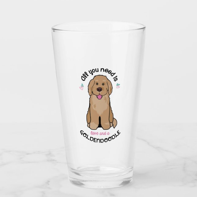 Goldendoodle  Glass Tumblers (Front)