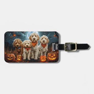 Goldendoodle Halloween Spooky  Luggage Tag
