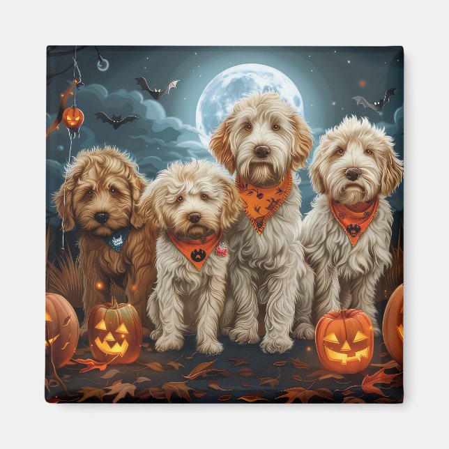 Goldendoodle Halloween Spooky  Magnet (Front)