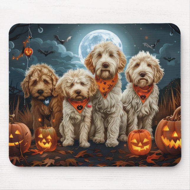 Goldendoodle Halloween Spooky  Mouse Pad (Front)