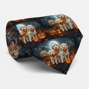 Goldendoodle Halloween Spooky Tie