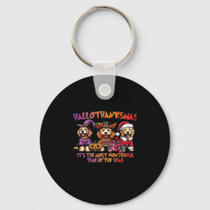 Goldendoodle Halloween Thanksgiving Christmas Clas Key Ring