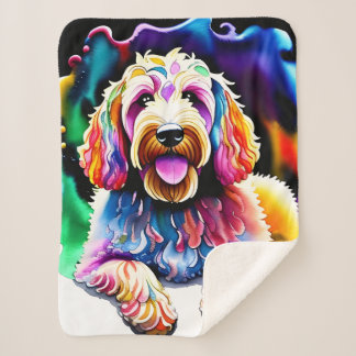 Goldendoodle Happy Dog Collection Sherpa Blanket