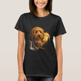 Goldendoodle Howling to The Moon Vintage Funny T-Shirt