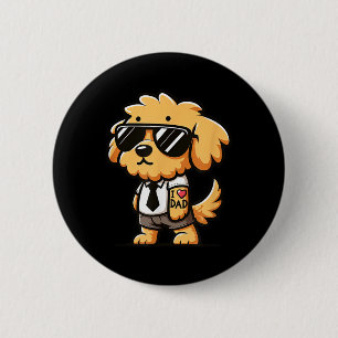 Goldendoodle I Love Dad Funny Dog Tattoo  6 Cm Round Badge