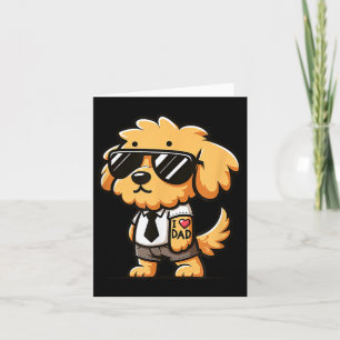 Goldendoodle I Love Dad Funny Dog Tattoo Card